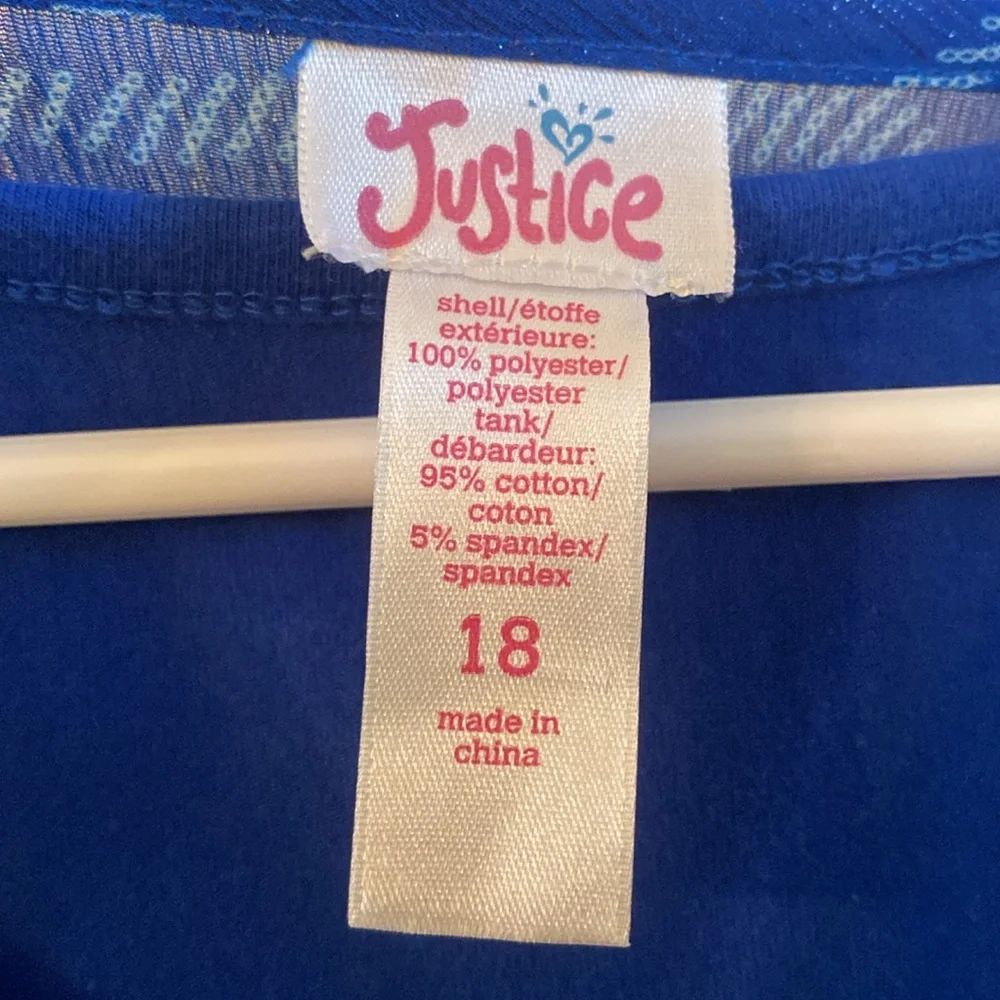 Justice Blue Tank Top with Silver Accents